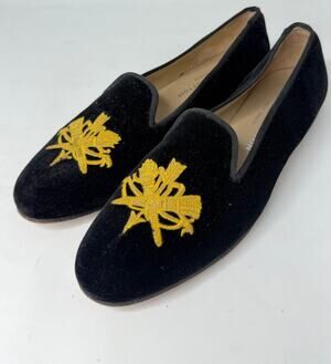 Stubbs and Wootton Black Velvet Loafers Sz.8.5AA